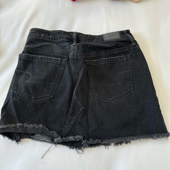 Black Americain eagle mini distressed jeans skirt - Picture 2 of 4